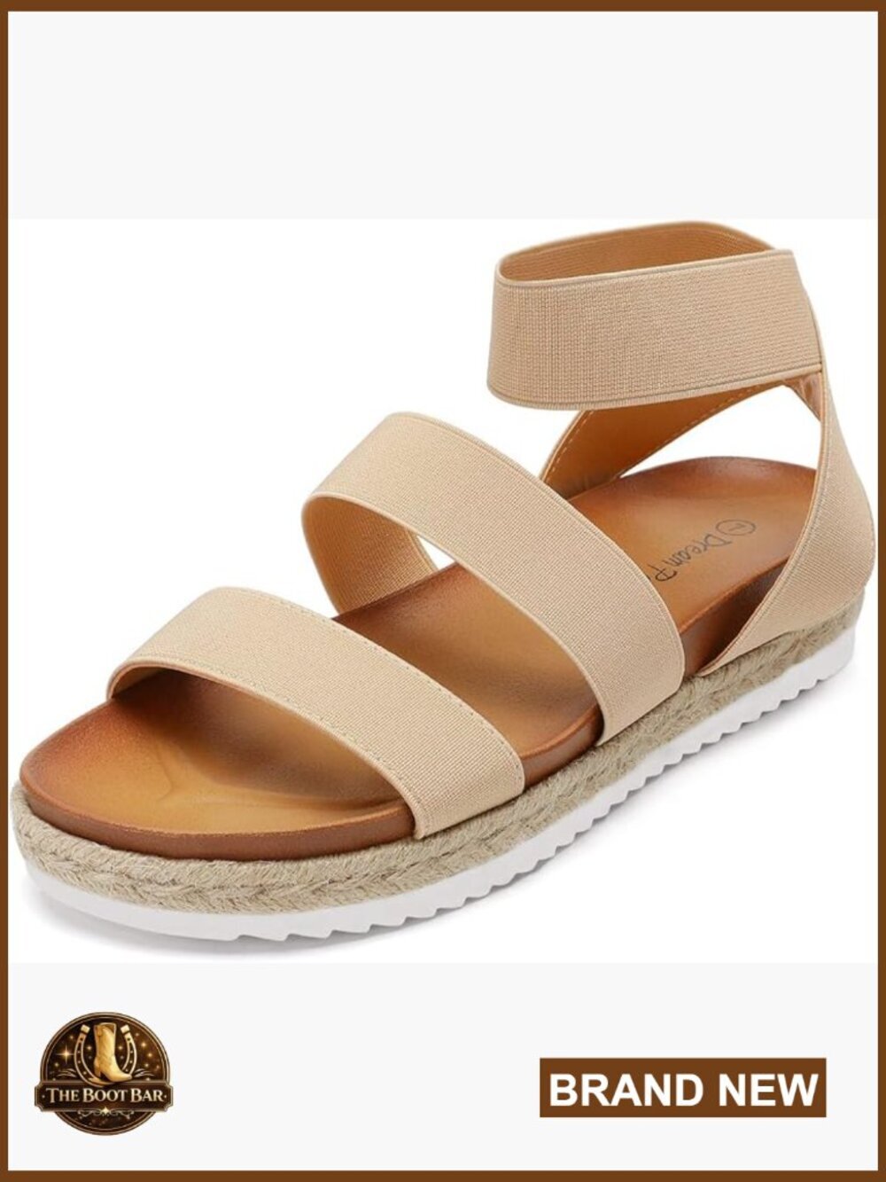 Open Toe Ankle Strap Espadrille Flatform Wedge Sandals, Slip-On Design
